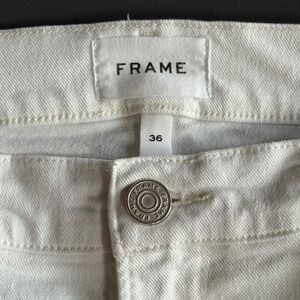 Frame LHomme Straight Leg Jeans | Size W 36 /‎ L 27 | White Stretch Denim